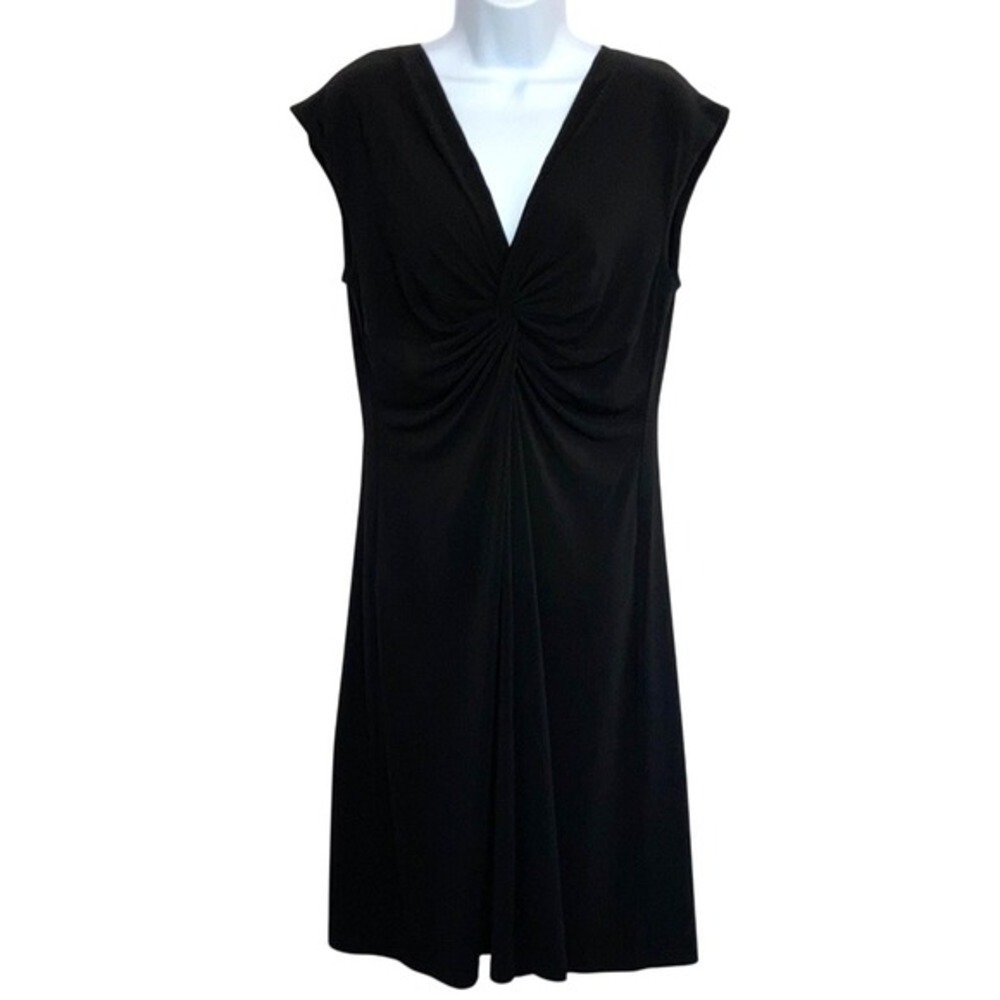 Ronni Nicole Dress Twist Front V-Neck Black Women's 12 Little Black‎ Dress Y2K